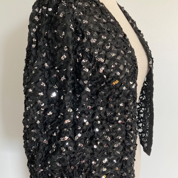 1970/80s Sequin and Ribbon Evening Topper - Picture 2 of 7